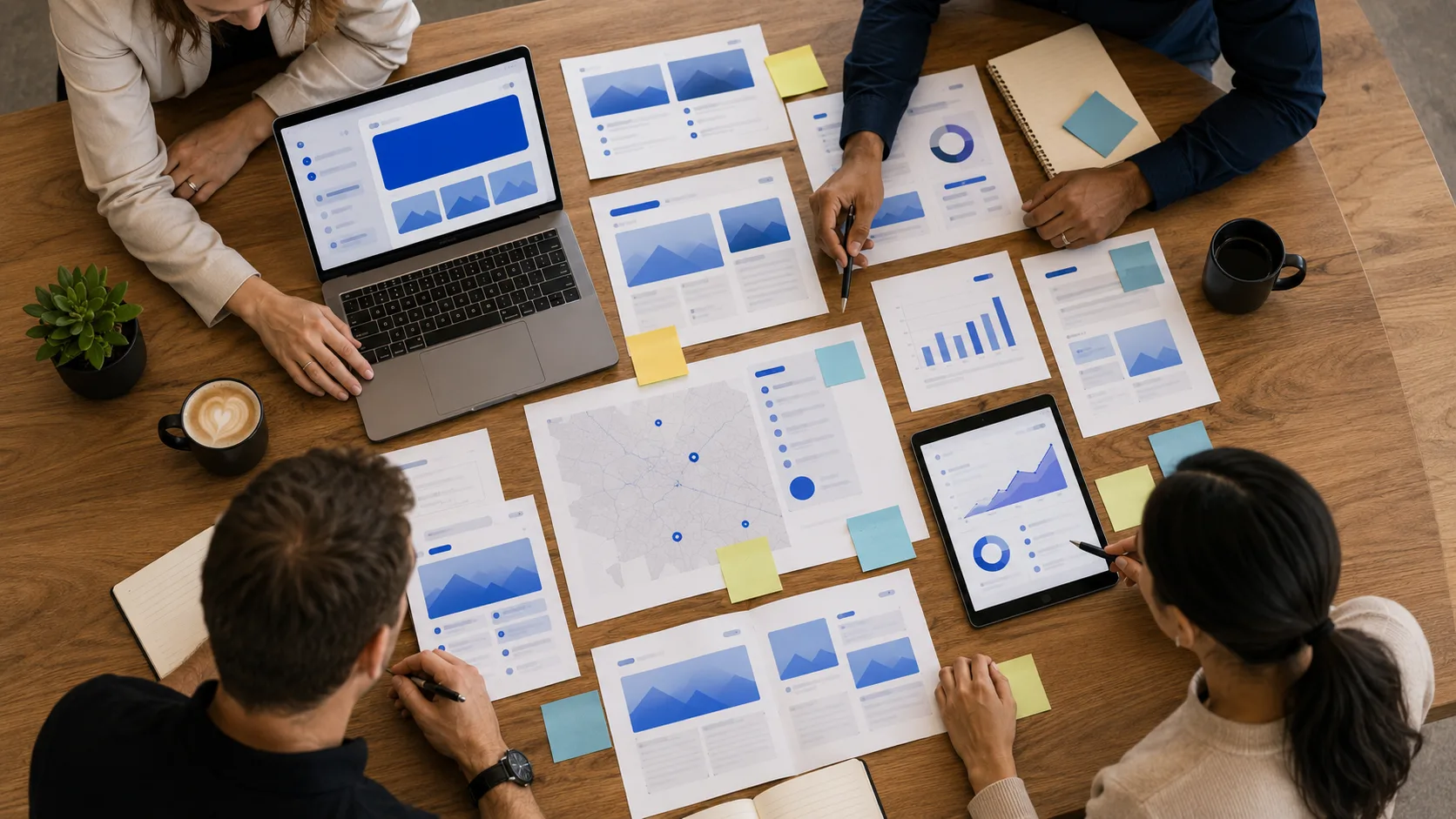 Business website content growth engine connecting service pages, offers, and publishing tasks